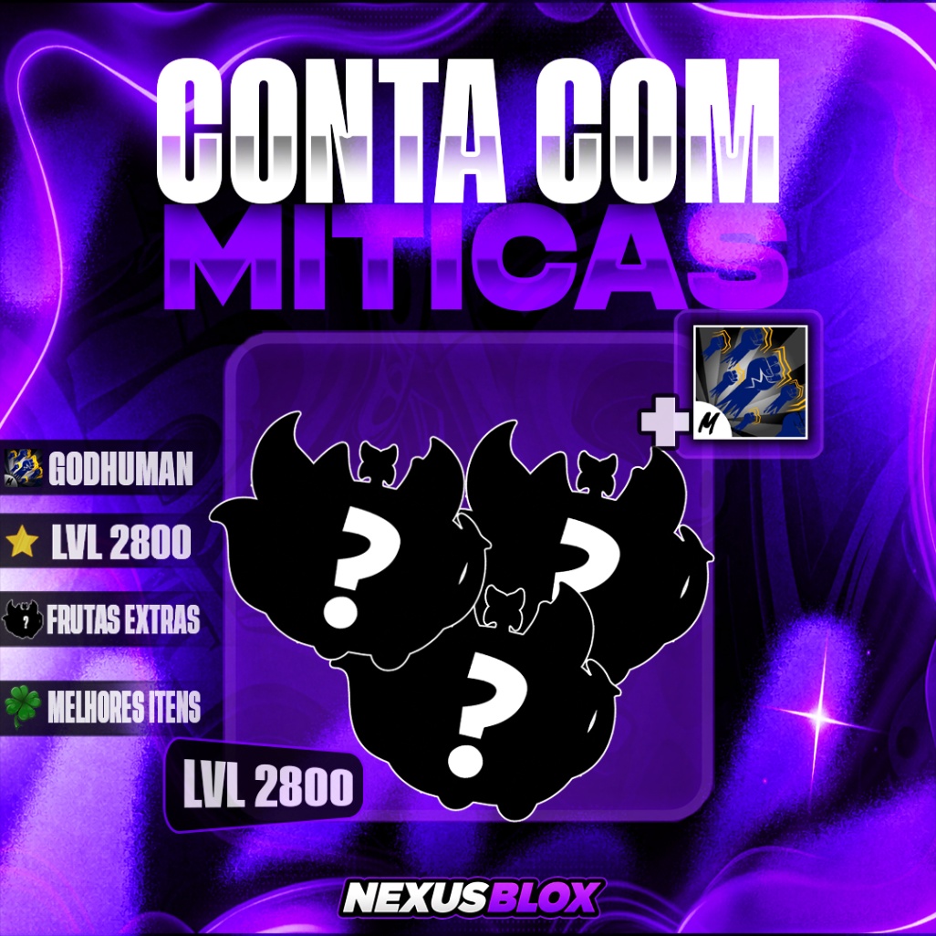 🍎 10 FRUTAS MITICAS ALEATORIAS + GODH + LVL 2800 + ITENS RANDOM